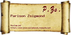 Parison Zsigmond névjegykártya